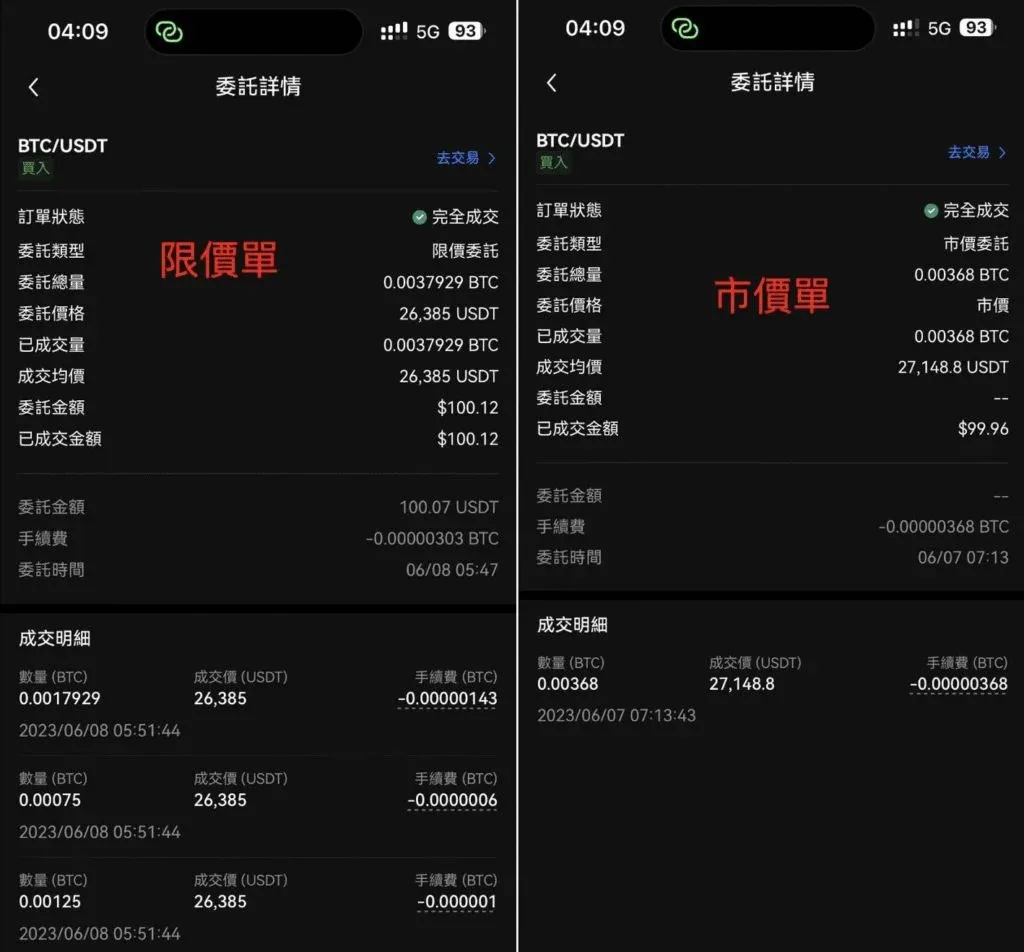 1. 买入BTC 现货实盘记录