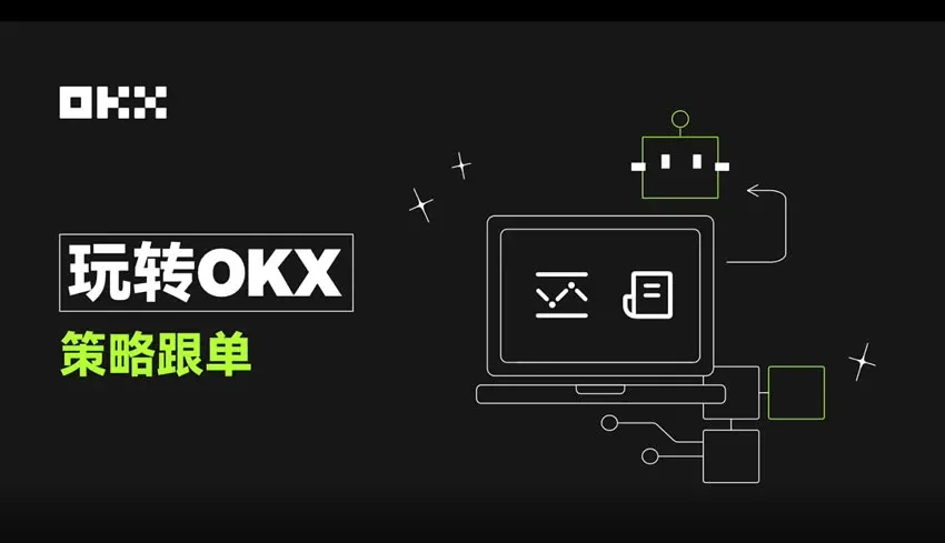 OKX 策略跟单界面,显示交易员复制按钮和收益分配