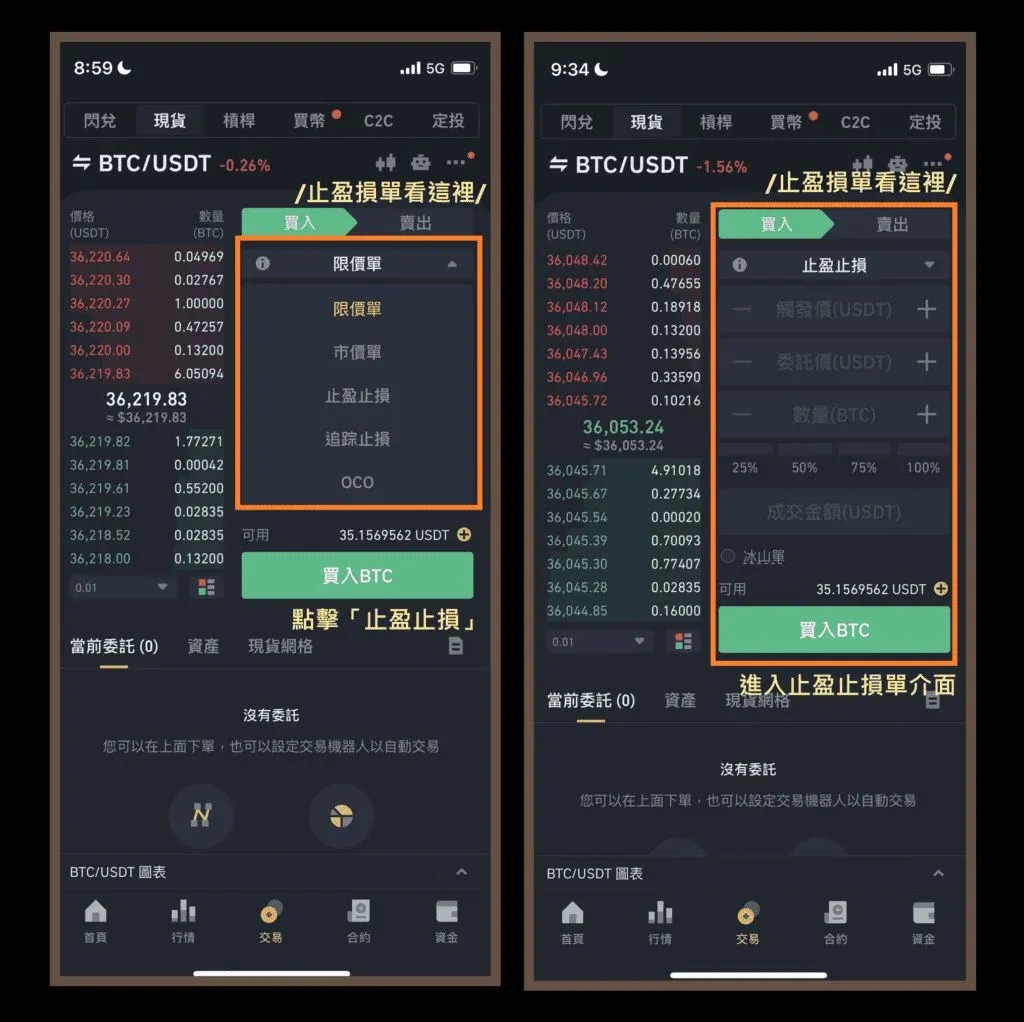 Comprar Bitcoin en Binance – Tutorial de orden stop‑limit