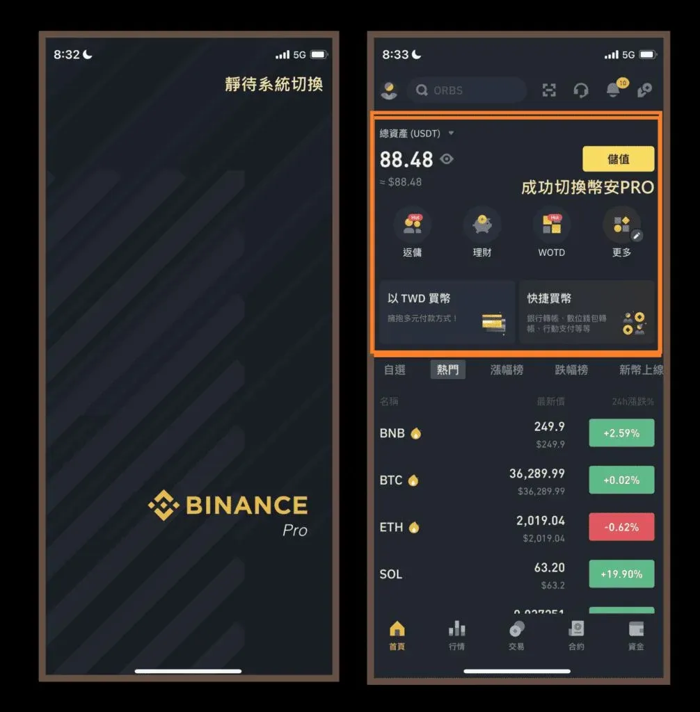 Comprar Bitcoin en Binance: Preparación (cambiar a Binance Pro) – Imagen 2