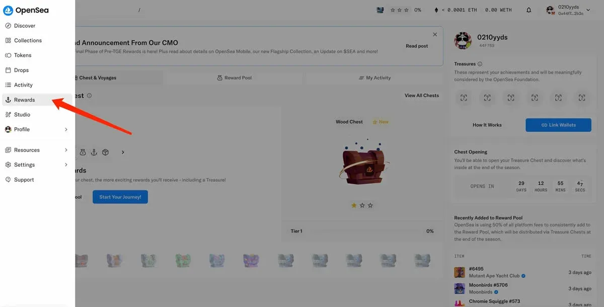 Guia passo a passo para a última fase de recompensas antes do token do OpenSea