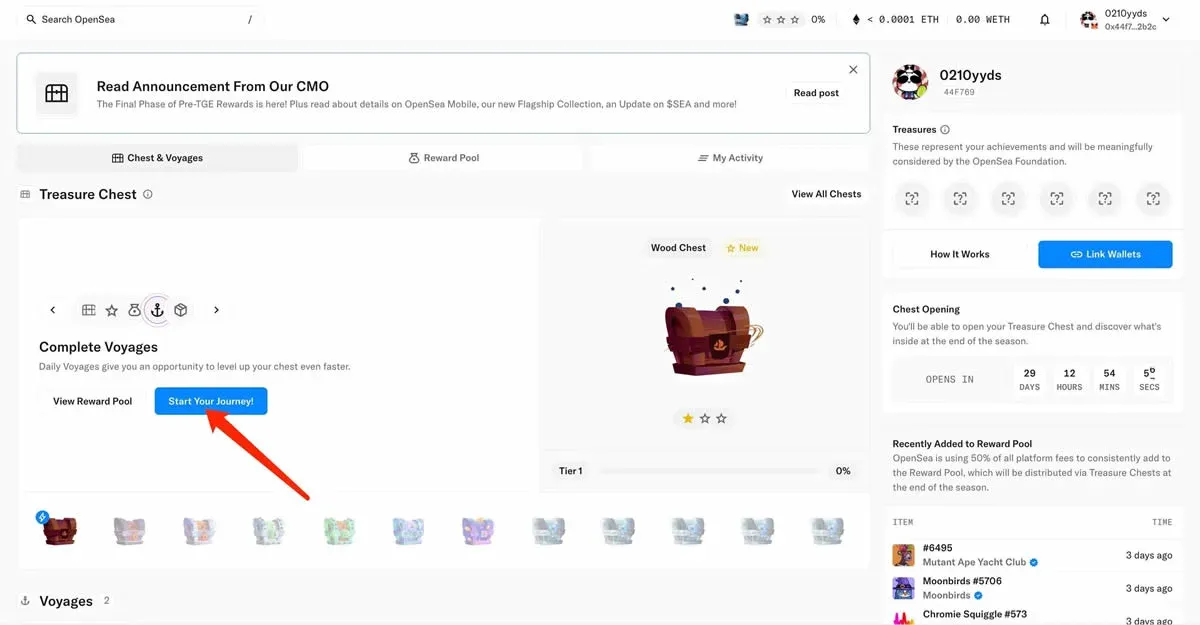 Guia passo a passo para a última fase de recompensas antes do token do OpenSea