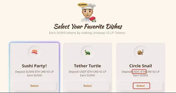 SushiSwap – Unlock Wallet and connect wallet; after deployment Harvest SUSHI