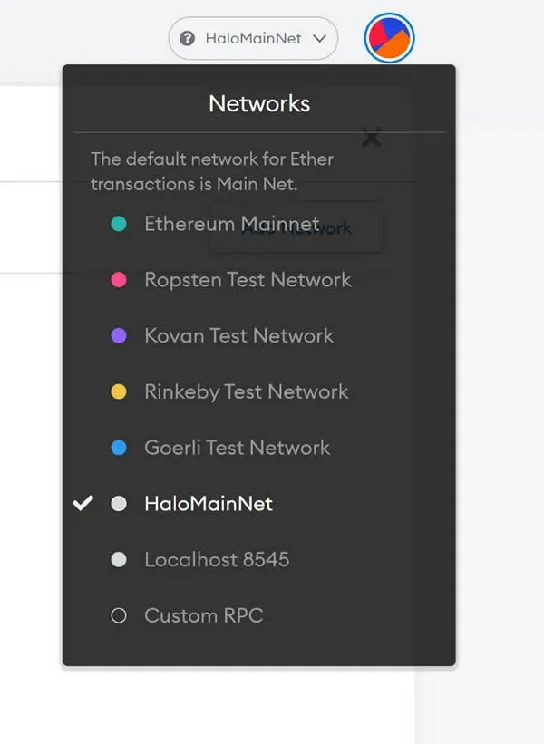 Metamask 小狐狸錢包如何設定 HALO 節點