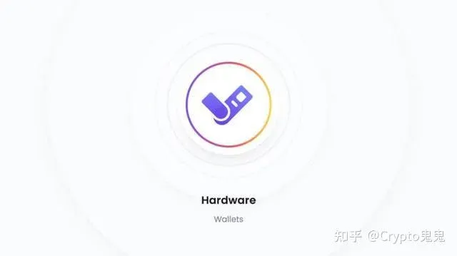 硬體冷錢包示意圖，外觀類似 USB 金鑰