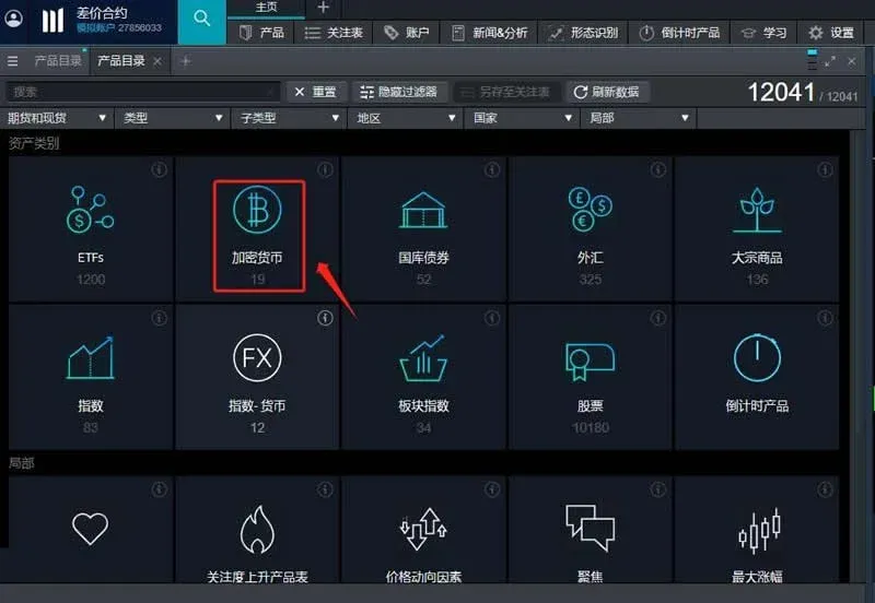 CMC Markets platform showing Bitcoin price with buy/sell buttons