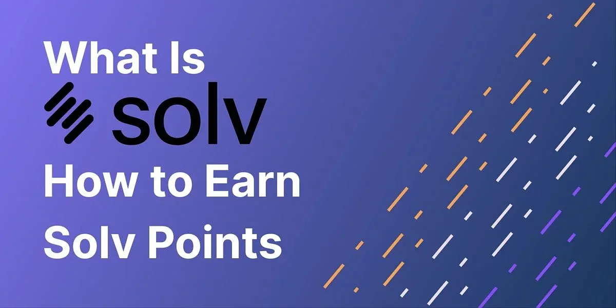 Logotipo da Solv ao lado do ícone do Bitcoin, com o símbolo de pontos ao lado