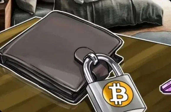 Cartera de hardware de criptomonedas de metal con identificación NFC, junto a un teléfono inteligente