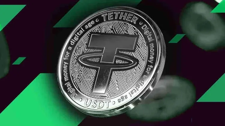 Cartera de hardware Ledger y el logotipo de USDT mostrados lado a lado