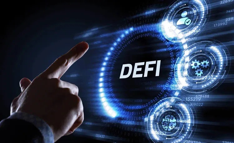 DeFi ecosystem diagram including lending, trading, liquidity mining modules