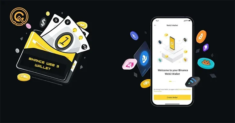 Pantalla principal de la Billetera Web3 de Binance mostrando resumen de activos y botones de acción