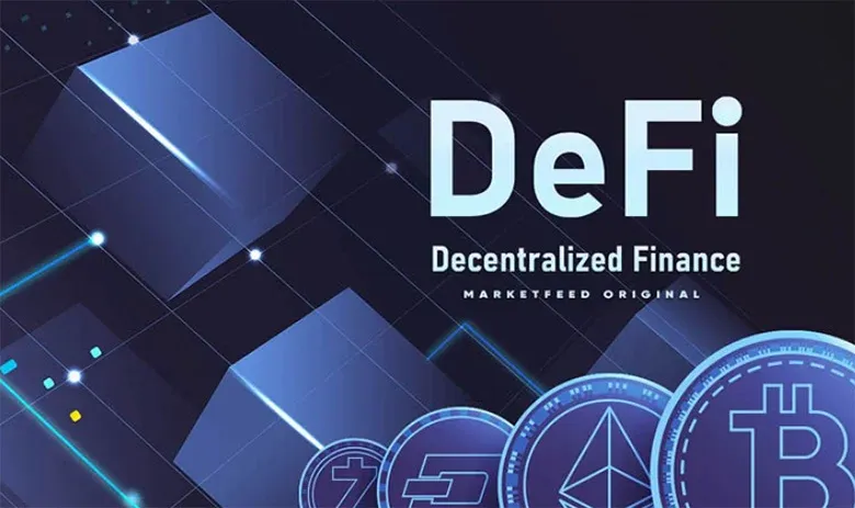 Diagram showing multiple financial service nodes connected within a blockchain network