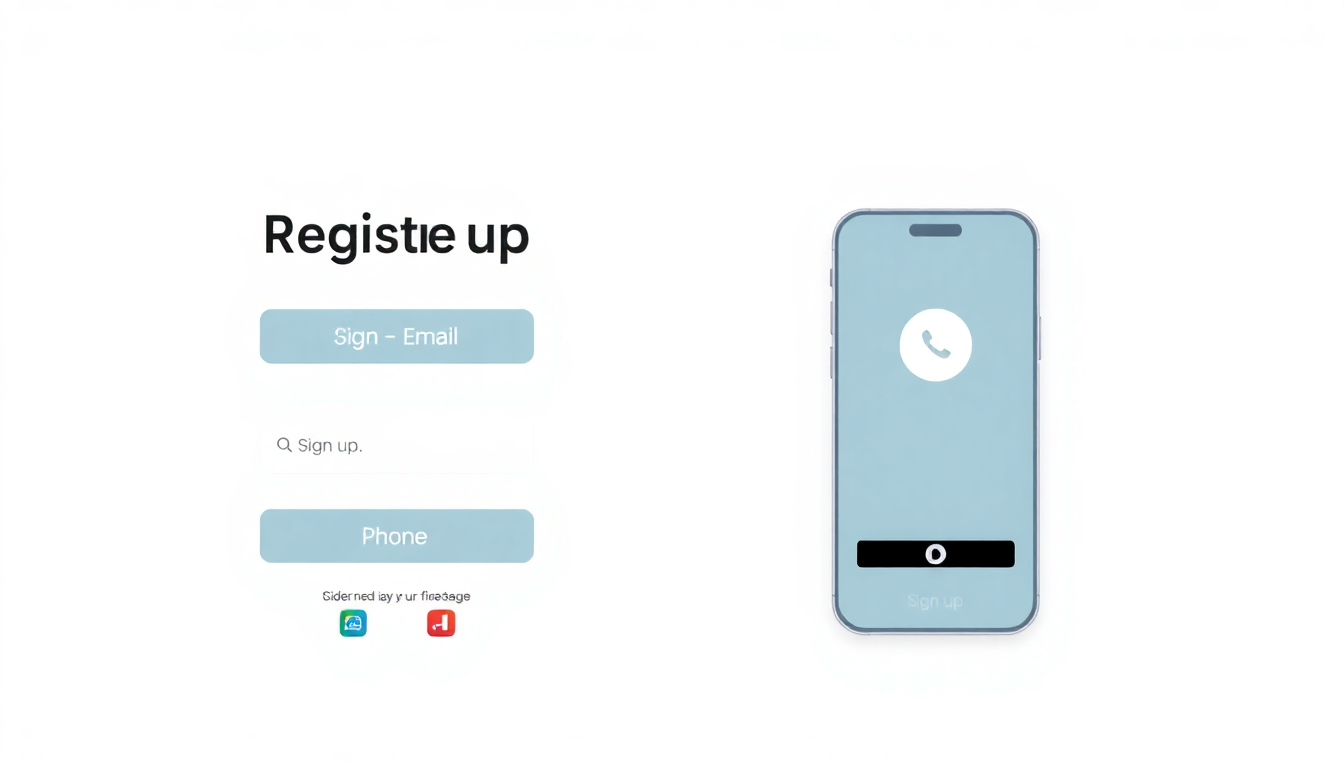 A clean, modern interface of the Binance registration page showing options to si