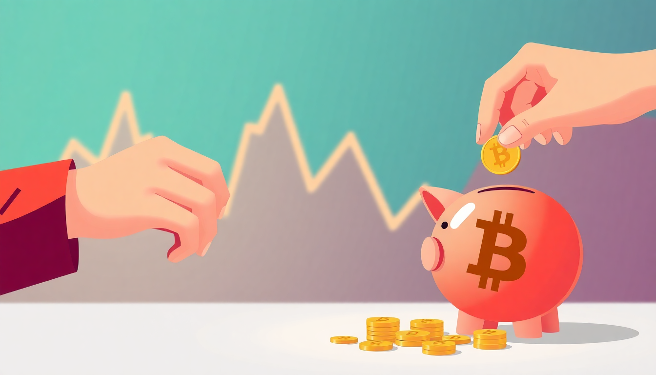 A visual representation of a person consistently putting small coins into a digi