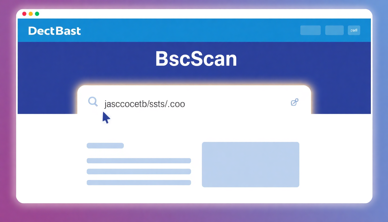 Página principal de BscScan con la barra de búsqueda resaltada y la dirección de