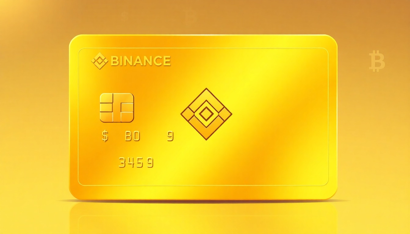 A luxury gold card with a Binance logo, representing VIP status and exclusive fi