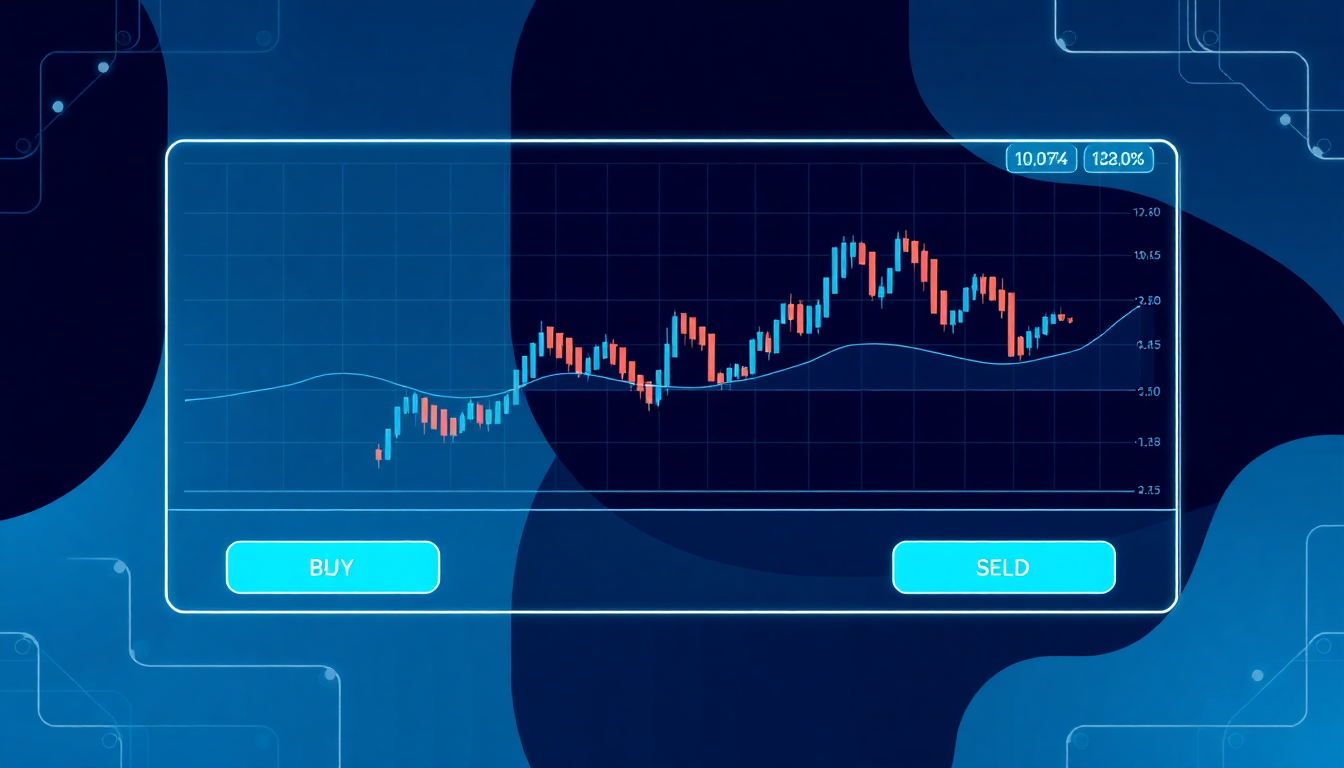 A digital interface of a cryptocurrency exchange showing Bitcoin price charts an