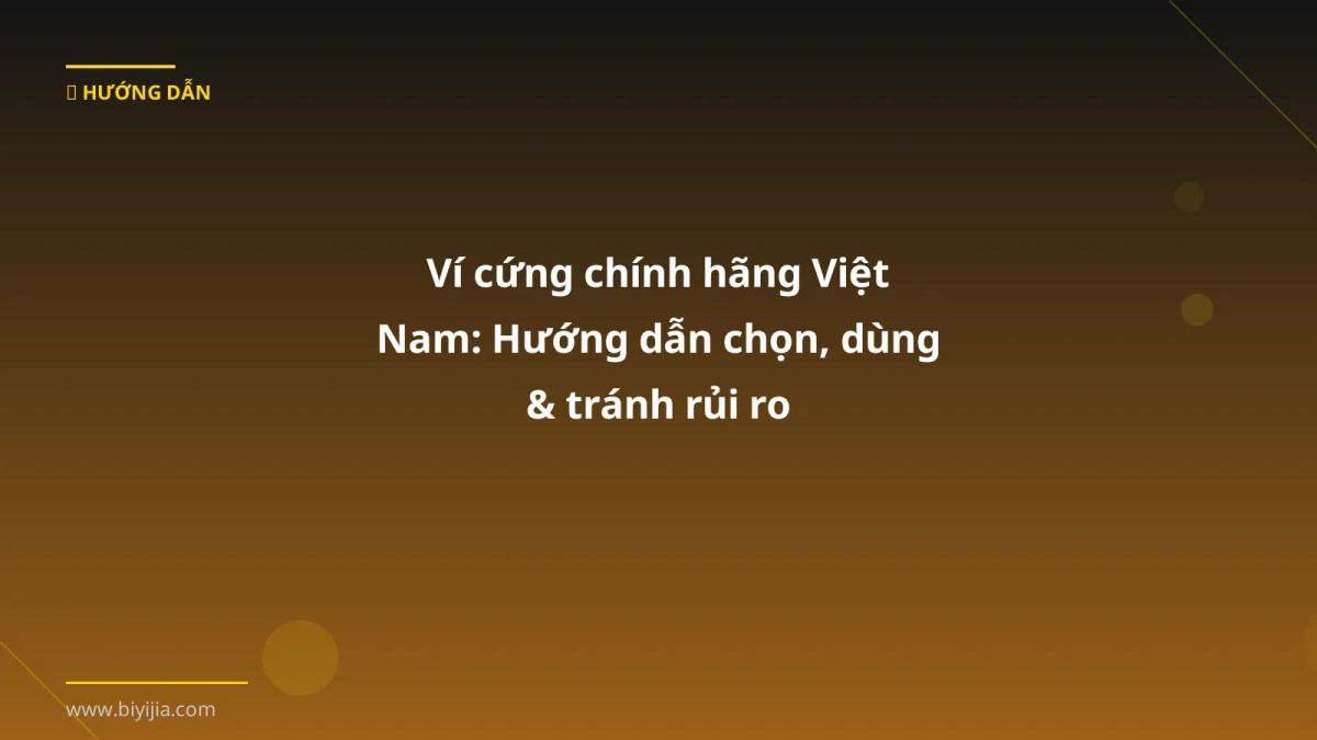 Ví cứng chính hãng Việt Nam: Hướng dẫn chọn, dùng & tránh rủi ro