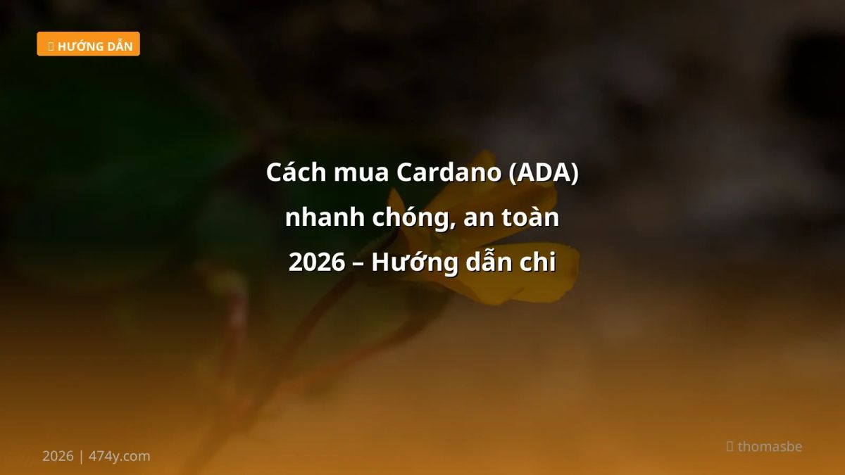 Cách mua Cardano (ADA) nhanh chóng, an toàn 2026 – Hướng dẫn chi tiết cho trader Việt