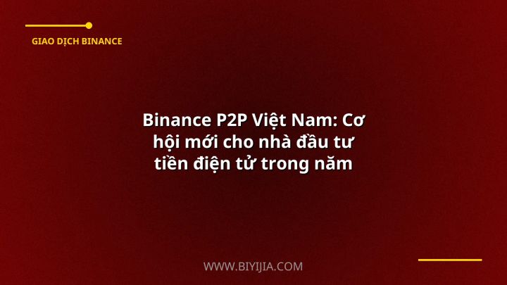 Binance P2P Việt Nam: Cơ hội mới cho nhà đầu tư tiền điện tử trong năm 2024