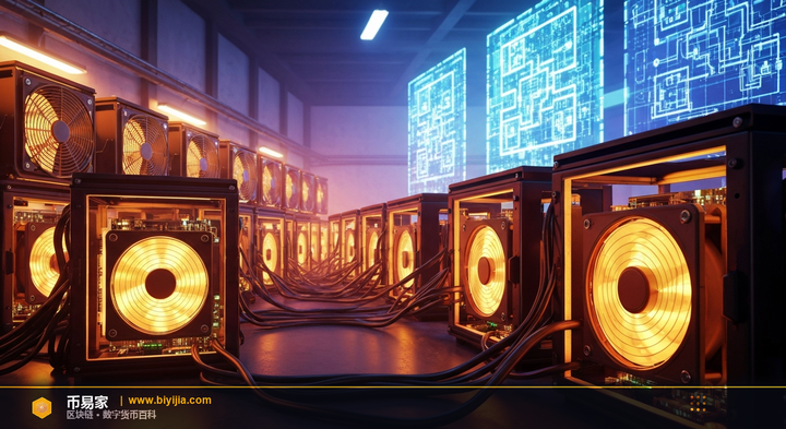 挖矿 — 概念插图