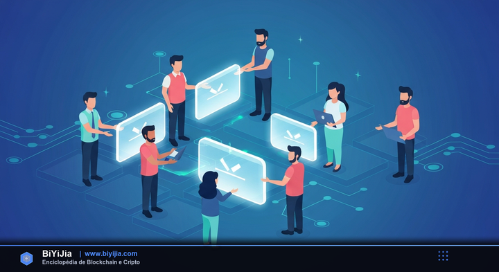 DAO (Organización Autónoma Descentralizada) — ilustración conceptual