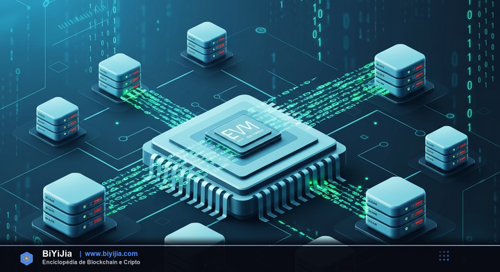 EVM (Máquina Virtual de Ethereum) — ilustración conceptual