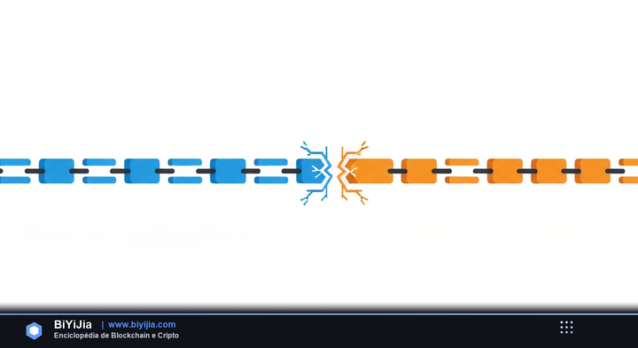 Hard Fork (Bifurcación Dura) — ilustración conceptual