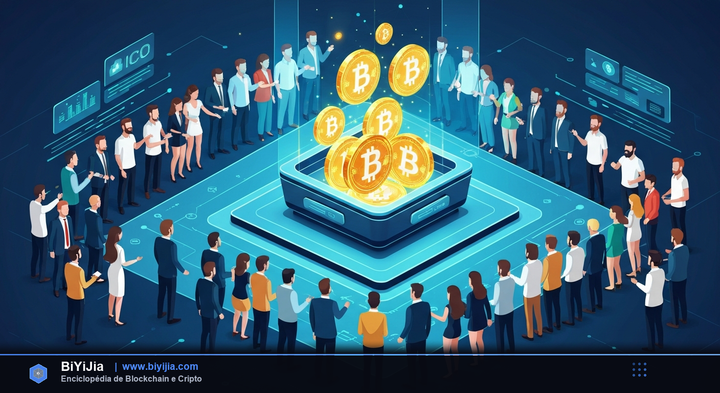 ICO (Oferta Inicial de Monedas) — ilustración conceptual