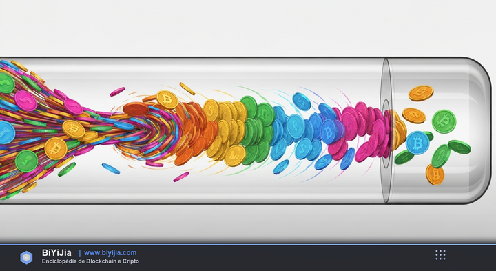 Mezclador Cripto (Mixer/Tumbler) — ilustración conceptual