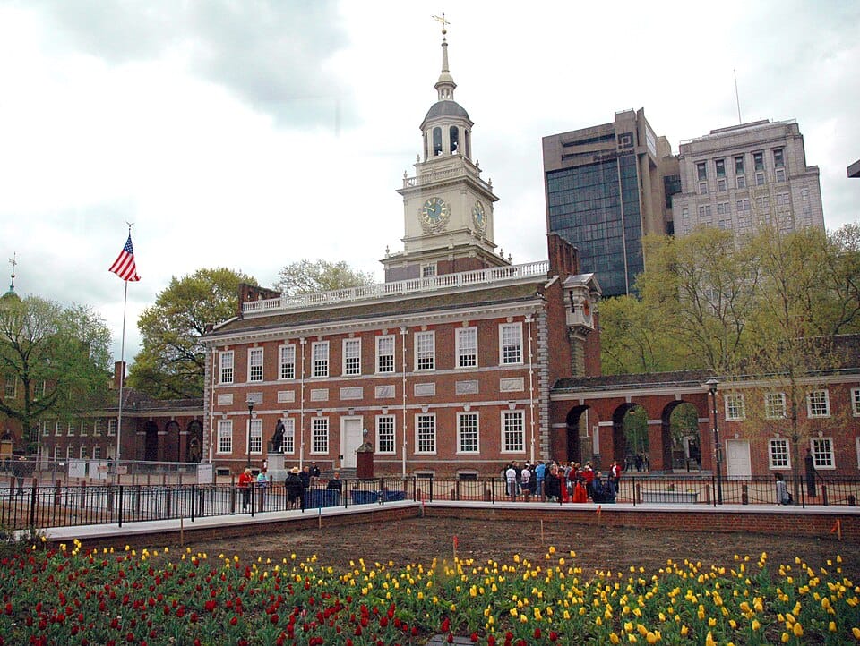 Independence Hall in Philadelphia, where the Declaration of Independence was signed