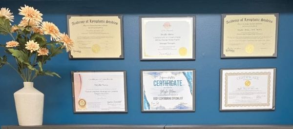 Meylin Mena LMT MLD-C certifications including manual lymphatic drainage and post-surgical recovery training Mount Laurel NJ