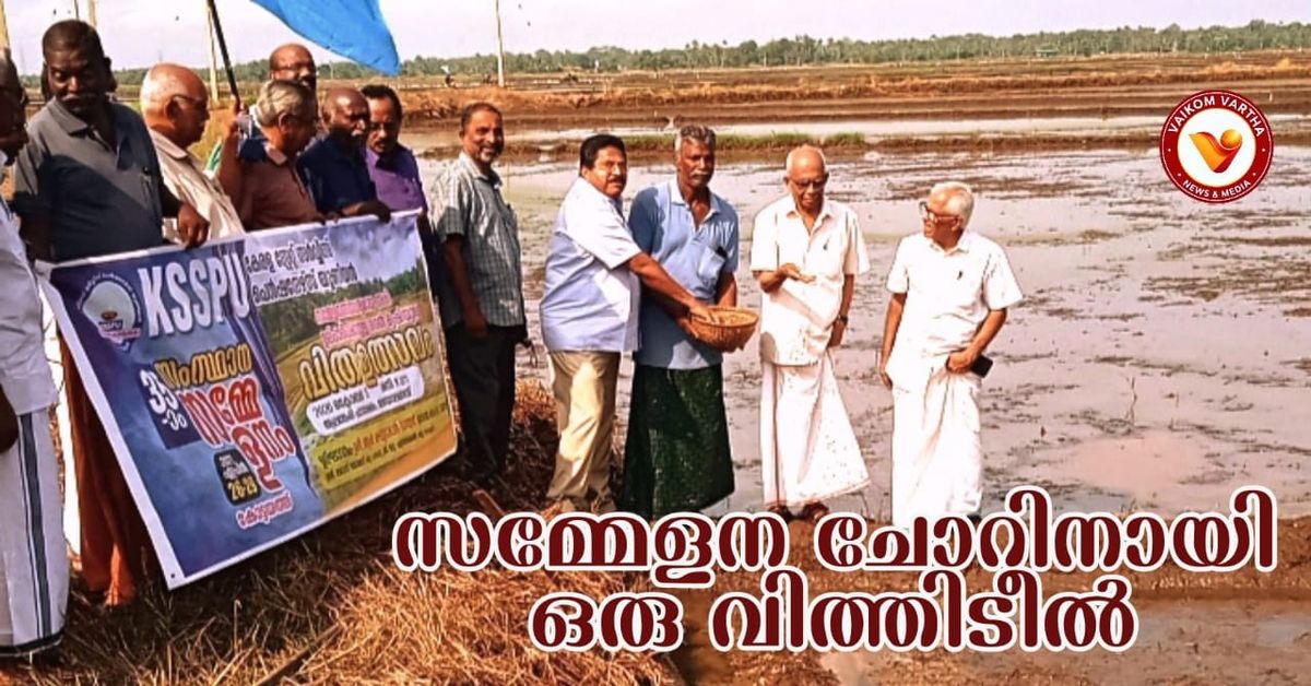 വിഷരഹിത അരി ഉത്പാദനത്തിന് തുടക്കമിട്ട് കെ.എസ്.എസ്.പി.യു; തലയോലപ്പറമ്പിൽ വിത്തുവിത ഉത്സവം നടന്നു