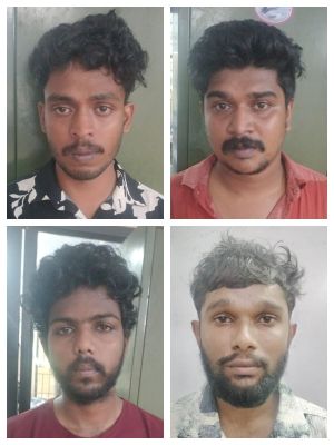 വള്ളംകളിക്കിടെ കത്തിക്കുത്ത്: നാല് പ്രതികൾ പിടിയിൽ