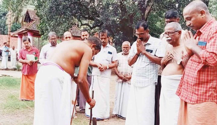 തൃപ്പക്കുടം ക്ഷേത്രത്തിലെ കർപ്പൂരാദി അഷ്ടബന്ധകലശ പന്തലിന്റെ സ്ഥാന നിർണയം നടത്തി