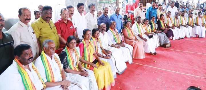 ഉല്ലല ഓംകാരേശ്വരം ക്ഷേത്രത്തില്‍ ജനപ്രതിനിധികള്‍ക്ക് സ്വീകരണം നല്‍കി