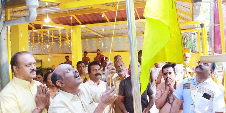 ഇത്തിപ്പുഴ ശ്രീനാരായണേശ്വരം ഗുരുദേവ ക്ഷേത്രത്തിലെ ഉത്സവത്തിന് കൊടി ഉയര്‍ത്തി