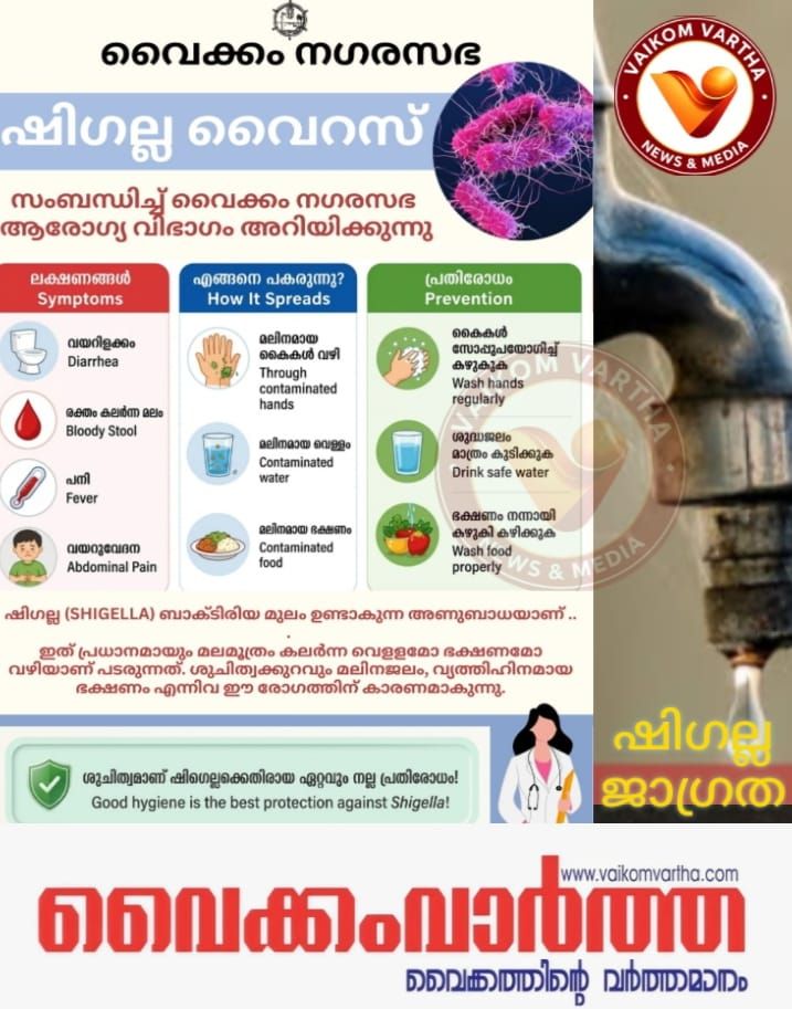 ഷിഗല്ല: നഗരസഭ ആരോഗ്യ വിഭാഗം അറിയിപ്പ്