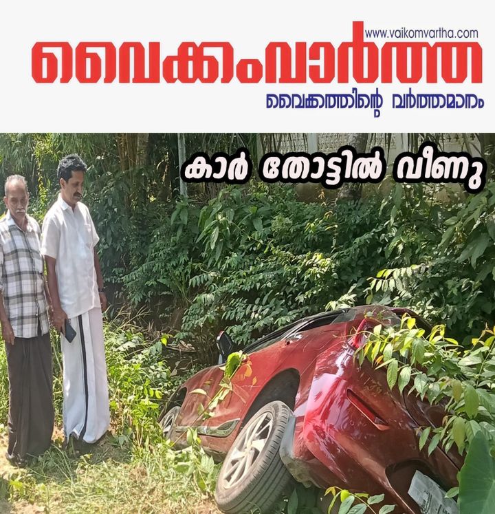 നിയന്ത്രണം വിട്ട് കാർ തോട്ടിൽ വീണു