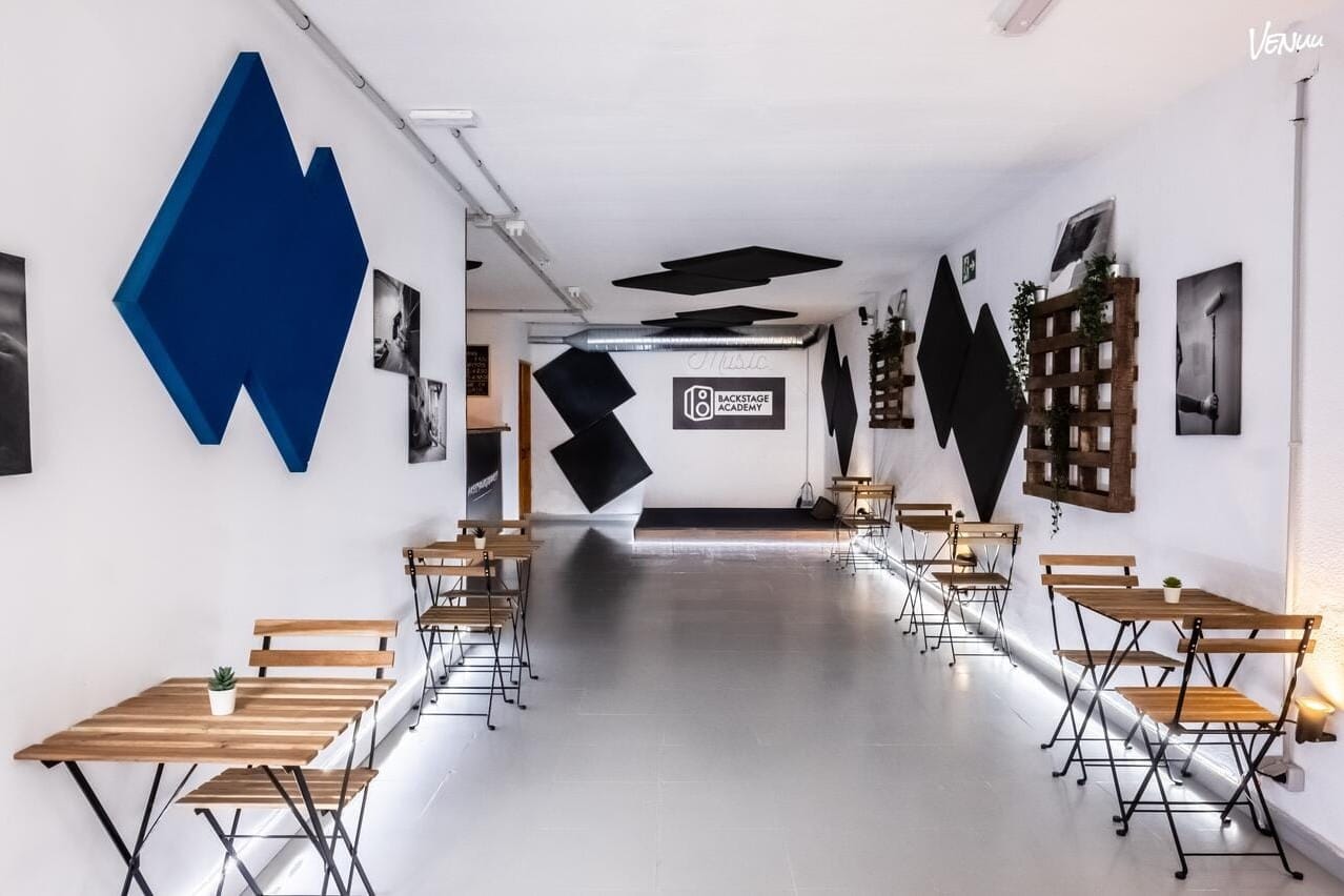 Niños en escenario disfrutando de un show de cumpleaños en Backstage Academy.