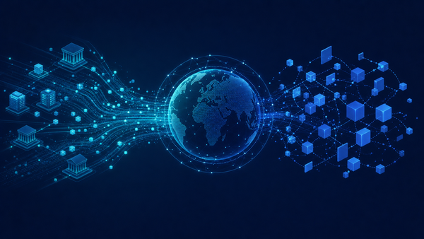 Abstract fintech data flow illustration for The $8–12 Billion Address Problem in Global Payments