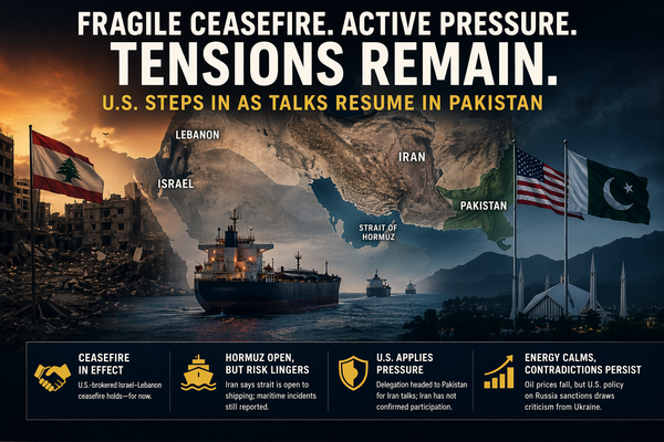 FRAGILE CEASEFIRE. ACTIVE PRESSURE. U.S. STEPS IN. TENSIONS REMAIN.