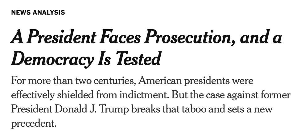 The New York Times is trying to legitimize Republican retaliation for the Trump indictment. Don't fall for it.