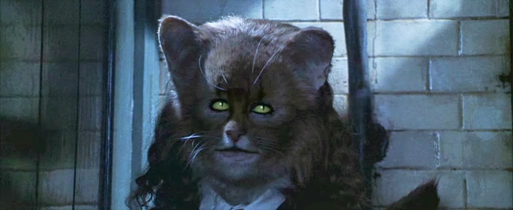 Emma Watson with a cat face in Harry Potter 2.