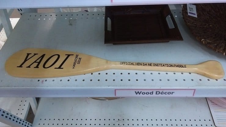 a yaoi paddle in the "wood decor" section at Savers Moorabbin.