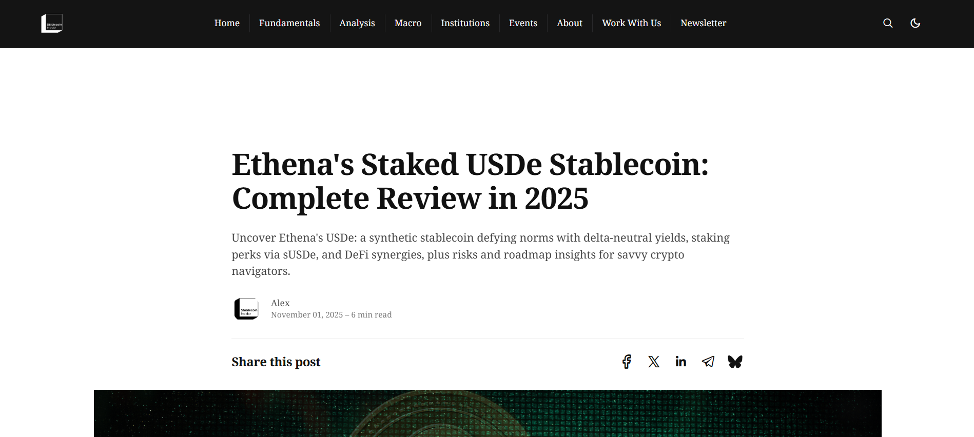 Staked Stablecoin: Ethena's sUSDe
