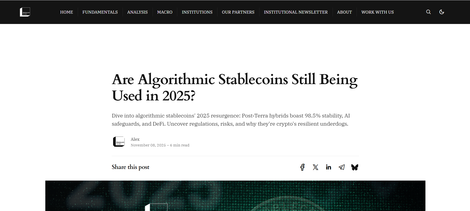 Algorithmic Stablecoins
