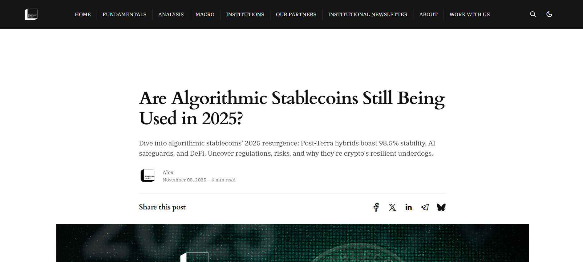 Algorithmic Stablecoins
