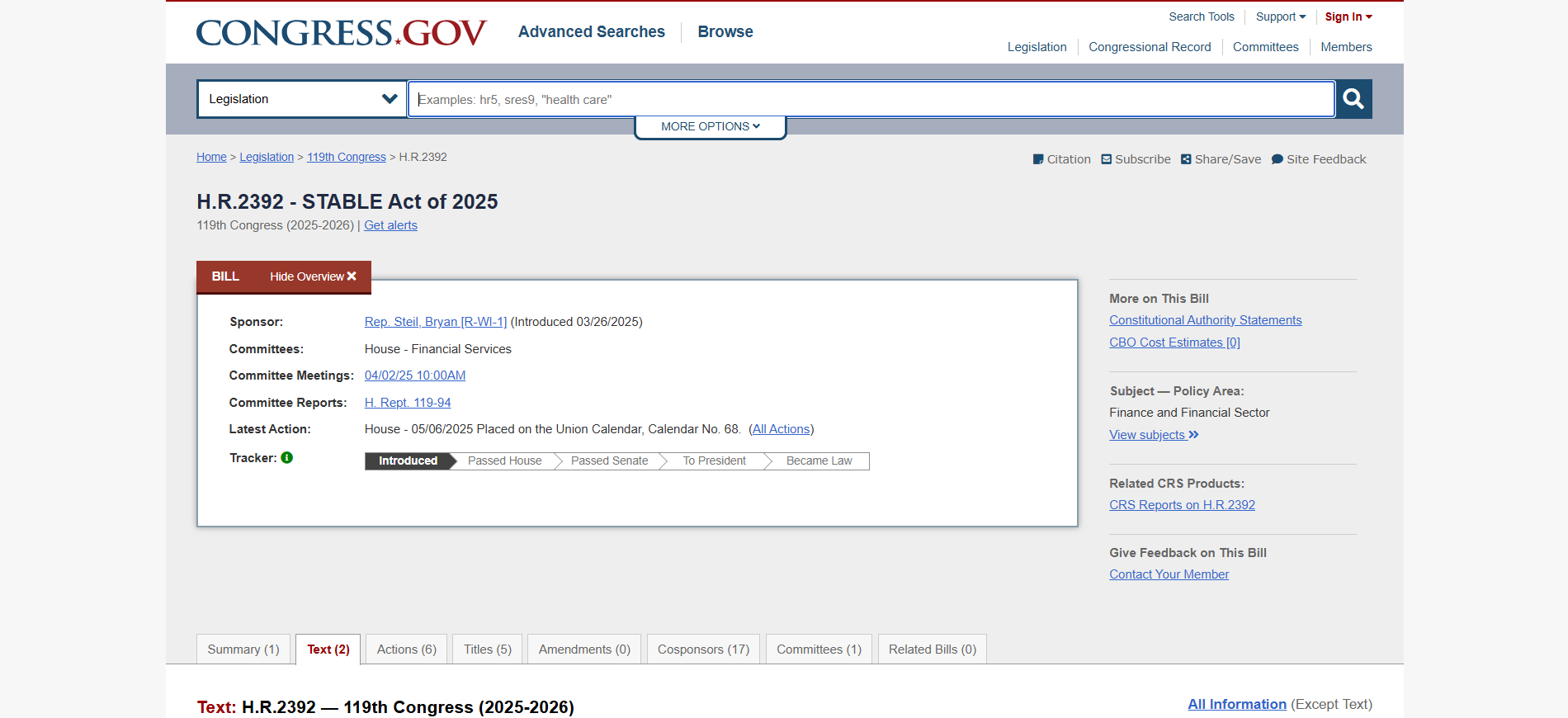 2025 STABLE Act