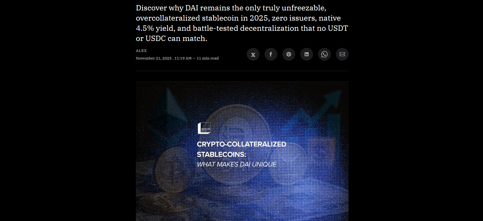 Crypto-Collateralized Stablecoins 